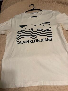 Calvin Klein Jeans White Tee with Black Graphic